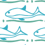 ePaper: Fishy squiggles in green and blue