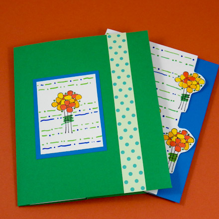 Folder decorated like greeting card