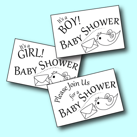 Printable message cards for Baby Shower invites