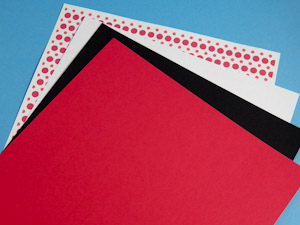 Patterned paper and solid colored cardstock