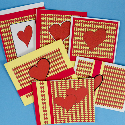 Set of 6 Valentine's Day cards