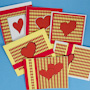 Set of six Valentine's Day cards
