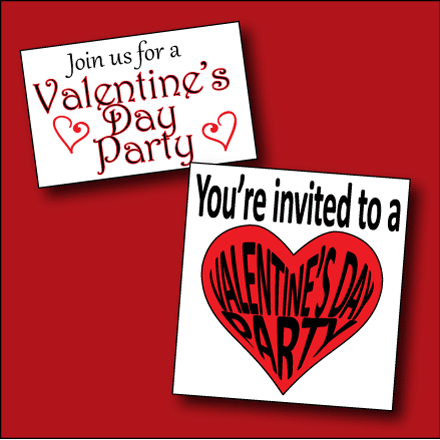Printable message cards for Valentine Party invites