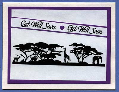 B&W clip-art card - Africa Savannah