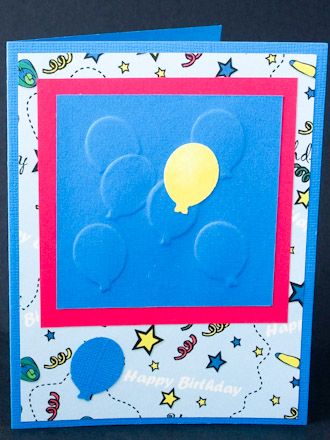 Embossed greeting card made using Happy Birthday ePaper