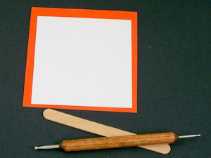 Use craft stick to trace along the edge of the heart template