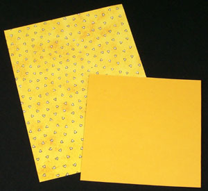 Cut cardstock and paper for greeting card