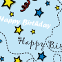 Digital paper: Happy Birthday on blue