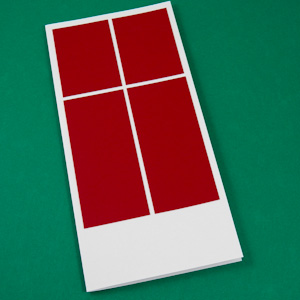 Glue rectangles on card front