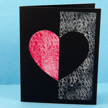 Red and black silhouette card