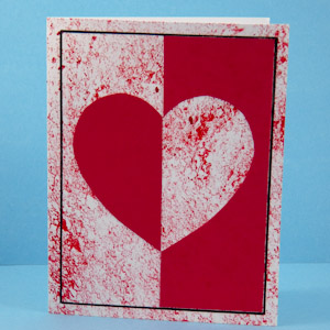 Sponged heart silhouette card