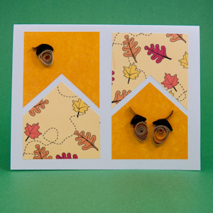 Fall card with acorn quilling motif