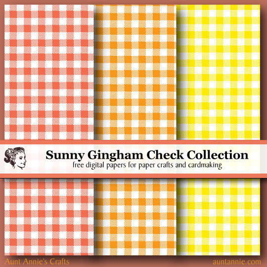 Sunny gingham Check digital paper collection