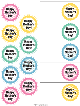 Mother's Day stickers and tags