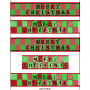 Merry Christmas checkerboard border digital paper