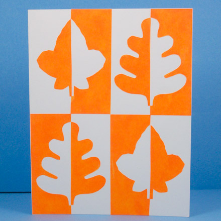 Four small silhouette cuts on a card