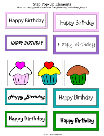 Printable for pop-up elements