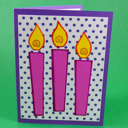 Card with three candles