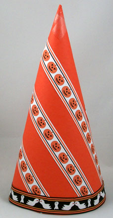 Decorate cone hat with fancy Halloween bands.