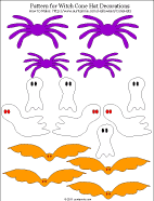 Printable pattern for witch cone hat decorations