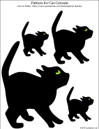 Printable pattern for several black cat decorations