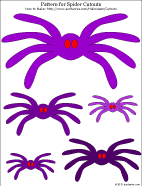 Printable pattern for several spider decorations