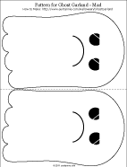 Printable pattern of two mad ghosts for printing to paper