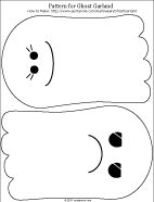 Printable pattern of two ghosts for printing to cardstock