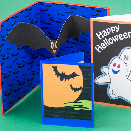 Bats Pop Up Greeting Card by Up With Paper Treasures # 948 Halloween 