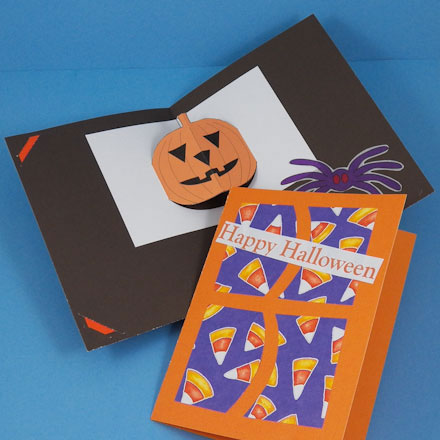 Add separate jack-o'-lantern pop-ups to your handmade cards