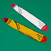 Rocket bookmark decorated with markers