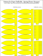 Printable pattern for Paper Daffodil flowers