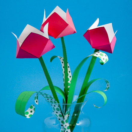 Paper tulips in vase