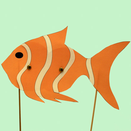 Fish animated stick puppet