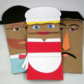 Paper Bag Hand Puppets - Clever Gretel, Mayor and Banker