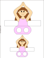 Printable pattern for circus acrobat finger puppet