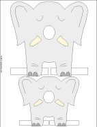 Printable pattern for circus elephant finger puppet