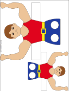 Printable pattern for circus strongman finger puppet