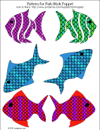 Printable pattern for fish puppets with scales design