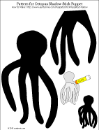 Printable pattern for octopus shadow puppet