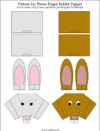 Printable pattern for Three-Finger rabbit puppet