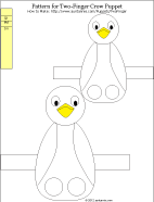 Printable pattern for two-finger crow puppet