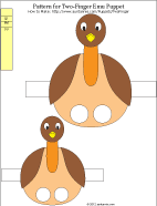 Printable pattern for two-finger emu puppet