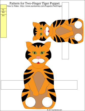 Tiger finger puppets--small and large