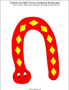 Pattern for plain Silly Worm bookmark