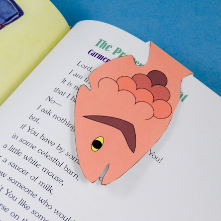 Fish bookmark with tail bent back