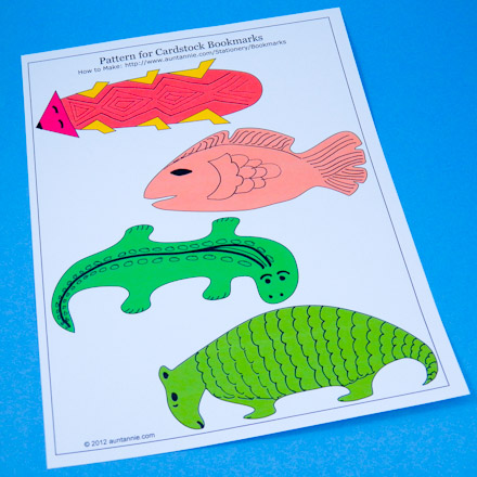 Blank animal bookmarks decorated with a black marker