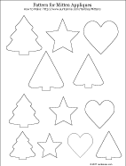 Printable pattern for mitten appliques