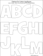 Printable pattern for initial letter appliques - A to M