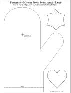 Printable pattern for large mittens